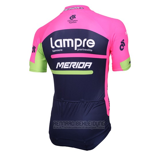 2016 Fahrradbekleidung Lampre Blau und Rosa Trikot Kurzarm und Tragerhose